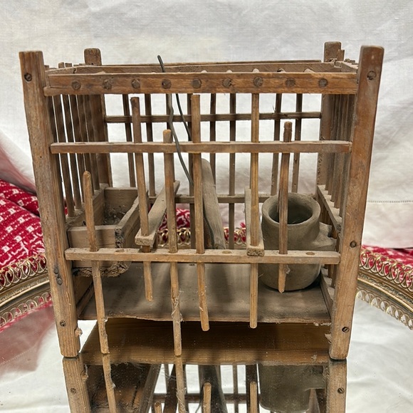 Other - Antique coal miner's bird cage, likely used to carry canaries into coal mines